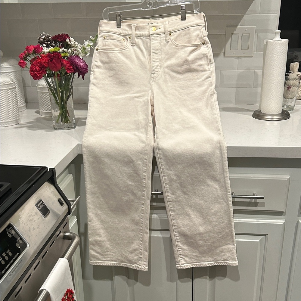 J. Crew Women's Straight Leg Cream Jeans